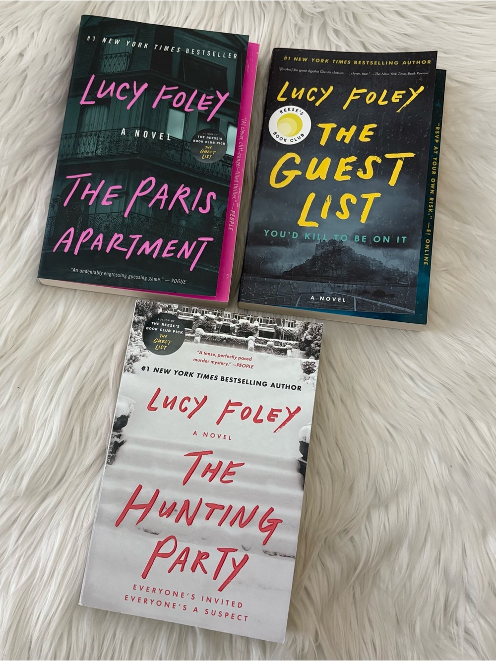 Lot of 3 Mystery Thriller Books by Lucy Foley - Guest List, Paris Apt, Hunting